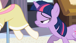 Size: 1280x720 | Tagged: safe, screencap, character:twilight sparkle, episode:sweet and elite, g4, my little pony: friendship is magic, birthday dress, clothing, dress, mannequin, scrunchy face