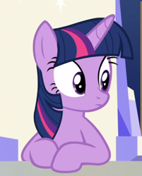 Size: 528x656 | Tagged: safe, screencap, character:twilight sparkle, character:twilight sparkle (alicorn), species:alicorn, species:pony, episode:sparkle's seven, g4, my little pony: friendship is magic, cropped, sitting, solo