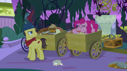 Size: 1920x1080 | Tagged: safe, screencap, character:pinkie pie, episode:the summer sun setback, g4, my little pony: friendship is magic, cart, food, pie