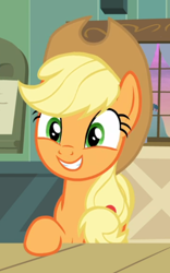 Size: 476x762 | Tagged: safe, screencap, character:applejack, episode:going to seed, g4, my little pony: friendship is magic, cropped, cute, jackabetes, smiling, solo
