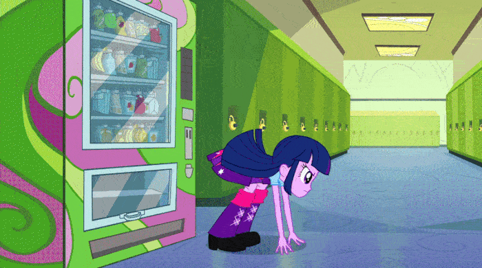 Size: 700x390 | Tagged: safe, screencap, character:trixie, character:twilight sparkle, character:twilight sparkle (alicorn), my little pony:equestria girls, animated, crackers, duo, food, humans doing horse things, peanut butter, peanut butter crackers, subtitles