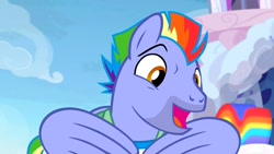 Size: 1280x720 | Tagged: safe, screencap, character:bow hothoof, species:pegasus, species:pony, episode:parental glideance, g4, my little pony: friendship is magic, flying, male, solo, stallion