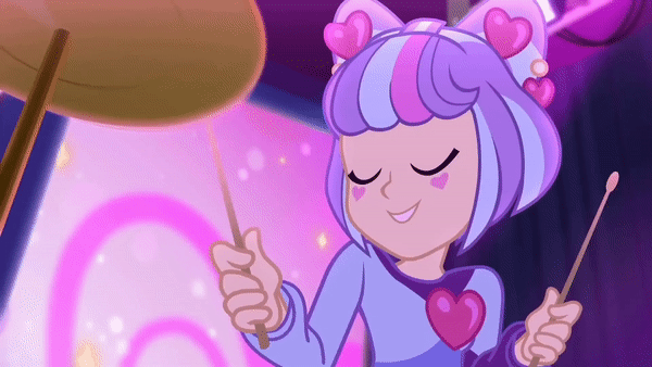 Size: 600x338 | Tagged: safe, screencap, character:supernova zap, equestria girls:sunset's backstage pass, g4, my little pony:equestria girls, animated, bouncing, cymbals, drums, female, gif, loop, musical instrument, performance, postcrush, singing, solo, stage, su-z, su-z-betes, supernova zap, true original (song)