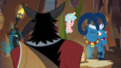 Size: 1920x1080 | Tagged: safe, screencap, character:cozy glow, character:grogar, character:lord tirek, character:queen chrysalis, species:centaur, species:changeling, species:goat, species:pegasus, species:pony, episode:the summer sun setback, g4, my little pony: friendship is magic, bow, cloven hooves, colored hooves, female, filly, flying, hair bow, male