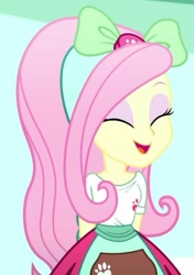 Size: 734x1045 | Tagged: safe, screencap, character:fluttershy, episode:pet project, eqg summertime shorts, g4, my little pony:equestria girls, clothing, cropped, cute, dawwww, female, hnnng, paw prints, shyabetes, solo