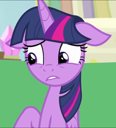Size: 656x722 | Tagged: safe, screencap, character:twilight sparkle, character:twilight sparkle (alicorn), species:alicorn, species:pony, episode:starlight the hypnotist, cropped, floppy ears, solo, worried