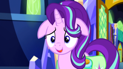 Size: 1920x1080 | Tagged: safe, screencap, character:starlight glimmer, species:pony, species:unicorn, episode:all bottled up, g4, my little pony: friendship is magic, female, floppy ears, mare, solo, twilight's castle