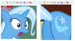 Size: 440x242 | Tagged: safe, screencap, character:trixie, derpibooru, episode:all bottled up, g4, my little pony: friendship is magic, juxtaposition, juxtaposition win, meme, meta