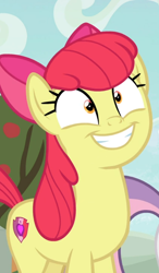 Size: 548x937 | Tagged: safe, screencap, character:apple bloom, species:pony, episode:growing up is hard to do, g4, my little pony: friendship is magic, cropped, excited, older, older apple bloom, shrunken pupils, smiling, solo
