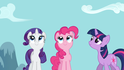 Size: 1920x1080 | Tagged: safe, screencap, character:pinkie pie, character:rarity, character:twilight sparkle, character:twilight sparkle (unicorn), species:earth pony, species:pony, species:unicorn, episode:read it and weep, g4, my little pony: friendship is magic
