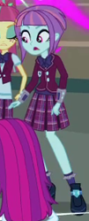 Size: 127x313 | Tagged: safe, screencap, character:mystery mint, character:sour sweet, character:sunny flare, my little pony:equestria girls, clothing, cropped, crystal prep academy uniform, freckles, school uniform, skirt, solo focus, sunny flare's wrist devices