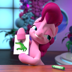 Size: 920x920 | Tagged: safe, screencap, character:pinkie pie, species:earth pony, species:pony, cropped, female, hello pinkie pie, mare, solo, youtube link