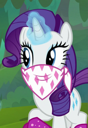 Size: 495x720 | Tagged: safe, screencap, character:rarity, episode:the end in friend, g4, my little pony: friendship is magic, bandana, boots, cropped, magic, shoes, solo