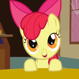 Size: 160x160 | Tagged: safe, screencap, character:apple bloom, episode:call of the cutie, g4, my little pony: friendship is magic, animated, cropped, thinking