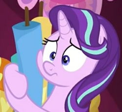 Size: 388x358 | Tagged: safe, screencap, character:starlight glimmer, species:pony, species:unicorn, episode:a-dressing memories, cheek squish, cropped, cute, glimmerbetes, hug, squishy cheeks