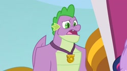 Size: 1280x720 | Tagged: safe, screencap, character:spike, species:dragon, episode:the last problem, g4, my little pony: friendship is magic, gigachad spike, male, older, older spike, solo, winged spike