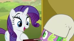 Size: 1920x1080 | Tagged: safe, screencap, character:rarity, character:spike, episode:dragon dropped, g4, my little pony: friendship is magic