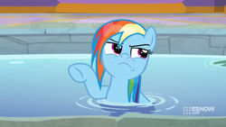 Size: 1920x1080 | Tagged: safe, screencap, character:rainbow dash, episode:deep tissue memories, angry, rainbow dash is not amused, unamused, wet mane