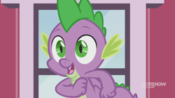 Size: 1280x720 | Tagged: safe, screencap, character:spike, species:dragon, episode:harvesting memories, solo, sweet apple acres, sweet apple acres barn