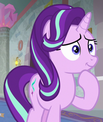 Size: 550x652 | Tagged: safe, screencap, character:starlight glimmer, species:pony, species:unicorn, episode:a horse shoe-in, g4, my little pony: friendship is magic, cropped, female, mare, school of friendship, solo