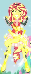 Size: 260x612 | Tagged: safe, screencap, character:fluttershy, character:sunset shimmer, episode:cheer you on, g4, my little pony:equestria girls, cropped, offscreen character