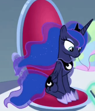 Size: 326x378 | Tagged: safe, screencap, character:princess celestia, character:princess luna, species:alicorn, species:pony, episode:memories and more, animated, beautiful, cropped, cute, gif, looking down, lunabetes, sitting, solo focus
