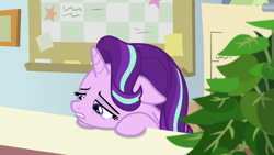 Size: 1920x1080 | Tagged: safe, screencap, character:phyllis, character:starlight glimmer, species:pony, species:unicorn, episode:a horse shoe-in, g4, my little pony: friendship is magic, female, mare, philodendron, plant, potted plant, solo