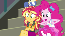 Size: 1920x1080 | Tagged: safe, screencap, character:pinkie pie, character:sunset shimmer, episode:sock it to me, g4, my little pony:equestria girls, golden hazel