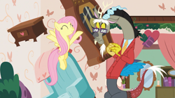 Size: 1920x1080 | Tagged: safe, screencap, character:discord, character:fluttershy, species:draconequus, species:pegasus, species:pony, episode:discordant harmony, g4, my little pony: friendship is magic