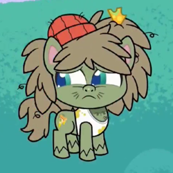 Size: 480x480 | Tagged: safe, screencap, character:dishwater slog, species:earth pony, species:pony, episode:the best of the worst, g4.5, my little pony:pony life, spoiler:pony life s01e02, cropped, cute, male, sad, solo, stallion, waterbetes