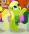 Size: 253x297 | Tagged: safe, screencap, species:earth pony, species:pony, friendship is magic: rainbow roadtrip, g4, my little pony: friendship is magic, background pony, character:lime essence, clothing, cropped, dot cutie mark, female, happy, lime essence, mare, scarf, solo focus