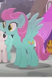 Size: 379x563 | Tagged: safe, screencap, species:pegasus, species:pony, friendship is magic: rainbow roadtrip, g4, my little pony: friendship is magic, background pony, cropped, happy, unnamed character, unnamed pony