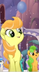 Size: 236x441 | Tagged: safe, screencap, character:cantaloupe, species:earth pony, species:pony, g4, my little pony: the movie (2017), background pony, cropped, female, mare, singing, unnamed character, unnamed pony, we got this together