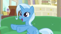 Size: 739x415 | Tagged: safe, screencap, character:trixie, species:pony, species:unicorn, episode:a horse shoe-in, g4, my little pony: friendship is magic, cute, diatrixes, female, happy, solo