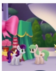 Size: 208x264 | Tagged: safe, screencap, species:earth pony, species:pony, g4, my little pony: the movie (2017), background pony, canterlot, cropped, duo focus, female, grape garnet, happy, mare, talking