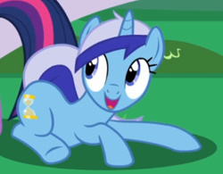 Size: 439x342 | Tagged: safe, screencap, character:minuette, species:pony, species:unicorn, episode:amending fences, g4, my little pony: friendship is magic, cropped, cute, minubetes, prone, smiling, solo