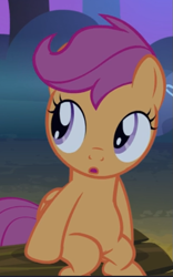 Size: 401x644 | Tagged: safe, screencap, character:scootaloo, species:pegasus, species:pony, episode:sleepless in ponyville, g4, my little pony: friendship is magic, cropped, cute, cutealoo, sitting, solo