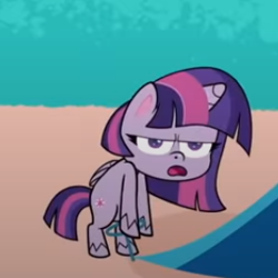 Size: 271x271 | Tagged: safe, screencap, character:twilight sparkle, character:twilight sparkle (alicorn), species:alicorn, species:pony, episode:a camping we will go, g4.5, my little pony:pony life, spoiler:pony life s01e15, angry, bipedal, cropped, frustrated, solo