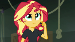 Size: 1920x1080 | Tagged: safe, screencap, character:sunset shimmer, episode:all the world's off stage, g4, my little pony:equestria girls, cropped, director shimmer, female, solo