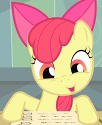 Size: 614x751 | Tagged: safe, screencap, character:apple bloom, episode:somepony to watch over me, g4, my little pony: friendship is magic, adorabloom, cropped, cute, faec, list, open mouth, solo