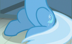 Size: 390x242 | Tagged: safe, screencap, character:trixie, species:pony, episode:a horse shoe-in, g4, my little pony: friendship is magic, belly, cropped, female, legs, mare, pictures of bellies, pictures of legs, sitting