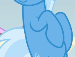 Size: 507x387 | Tagged: safe, screencap, character:trixie, episode:on the road to friendship, belly, bipedal, cropped, pictures of bellies, solo