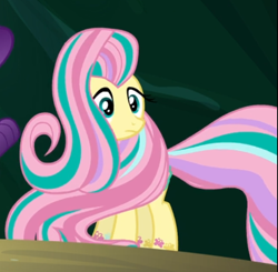 Size: 632x619 | Tagged: safe, screencap, character:fluttershy, episode:twilight's kingdom, g4, my little pony: friendship is magic, cropped, rainbow power, rainbow power-ified, solo