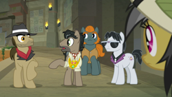 Size: 1920x1080 | Tagged: safe, screencap, character:biff, character:daring do, character:doctor caballeron, character:rogue, character:withers, episode:daring doubt, g4, my little pony: friendship is magic, henchmen, truth talisman