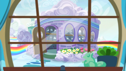 Size: 1280x720 | Tagged: safe, screencap, episode:flutter brutter, g4, my little pony: friendship is magic, background, cloudsdale, no pony, scenic ponyville, shy family house