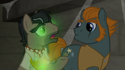 Size: 1920x1080 | Tagged: safe, screencap, character:doctor caballeron, character:rogue, episode:daring doubt, g4, my little pony: friendship is magic, glow, glowing eyes, truth talisman