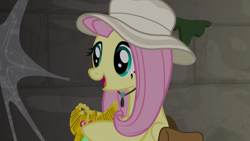 Size: 1920x1080 | Tagged: safe, screencap, character:fluttershy, species:pegasus, species:pony, episode:daring doubt, g4, my little pony: friendship is magic, solo, truth talisman