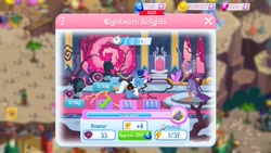 Size: 1280x720 | Tagged: safe, gameloft, screencap, character:princess eris, character:stygian, character:trixie, species:pony, species:unicorn, game screencap, the dark horse, the great and powerful roxy