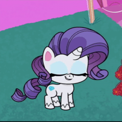 Size: 720x720 | Tagged: safe, screencap, character:rarity, species:pony, species:unicorn, episode:the best of the worst, g4.5, my little pony:pony life, spoiler:pony life s01e02, animated, cropped, female, mare, solo, sound, webm