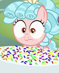 Size: 583x715 | Tagged: safe, screencap, character:cozy glow, episode:marks for effort, g4, my little pony: friendship is magic, cake, faec, food, sprinkles